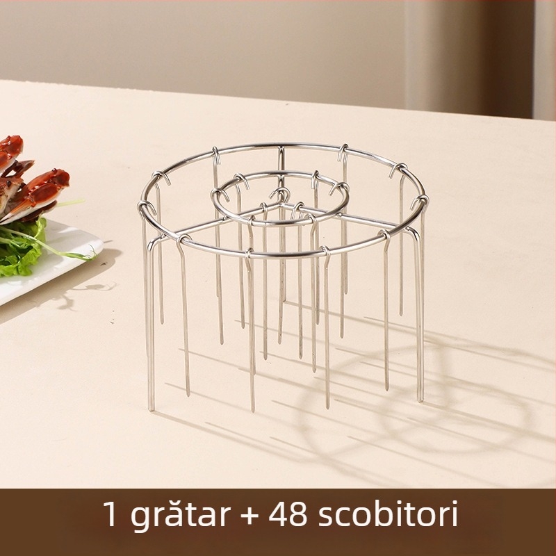 Cuptor cu aer cu 24 frigărui – grătar circular din oțel inoxidabil