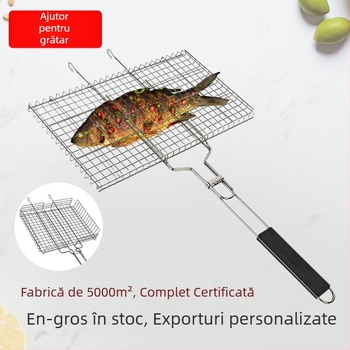 Clip portabil pentru grătar din oțel inoxidabil 430, electroplatinat, pentru pește, legume și burgeri