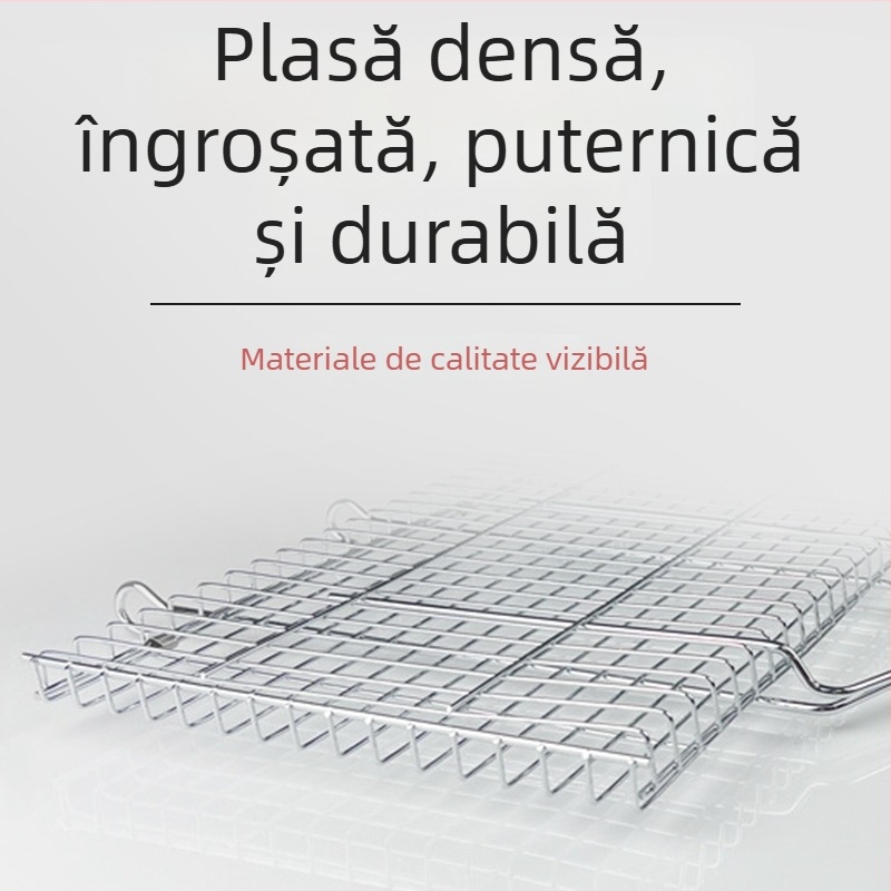Clip portabil pentru grătar din oțel inoxidabil 430, electroplatinat, pentru pește, legume și burgeri
