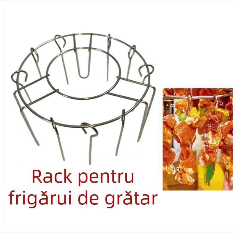 Grill vertical din oțel inoxidabil, rotund, pentru uz casnic, 24 frigărui simultan, pentru grătar în aer liber