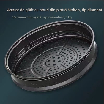 Aburi cu Piatră Maifan, 32 niveluri, 30 tăvi de aburi, vas de aburi multifuncțional, coș de abur, wok cu strat antiaderent