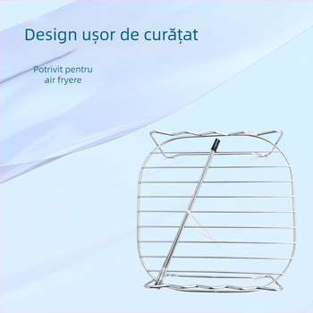 Gril din oțel inoxidabil pentru friteuza cu aer, cu două niveluri pentru aburire și coacere, suport de răcire și frigărui