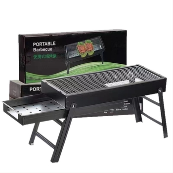 Grill BBQ portabil pentru exterior, din oțel inoxidabil ultra-gros, set complet de unelte pentru familie și sârmă din oțel inoxidabil