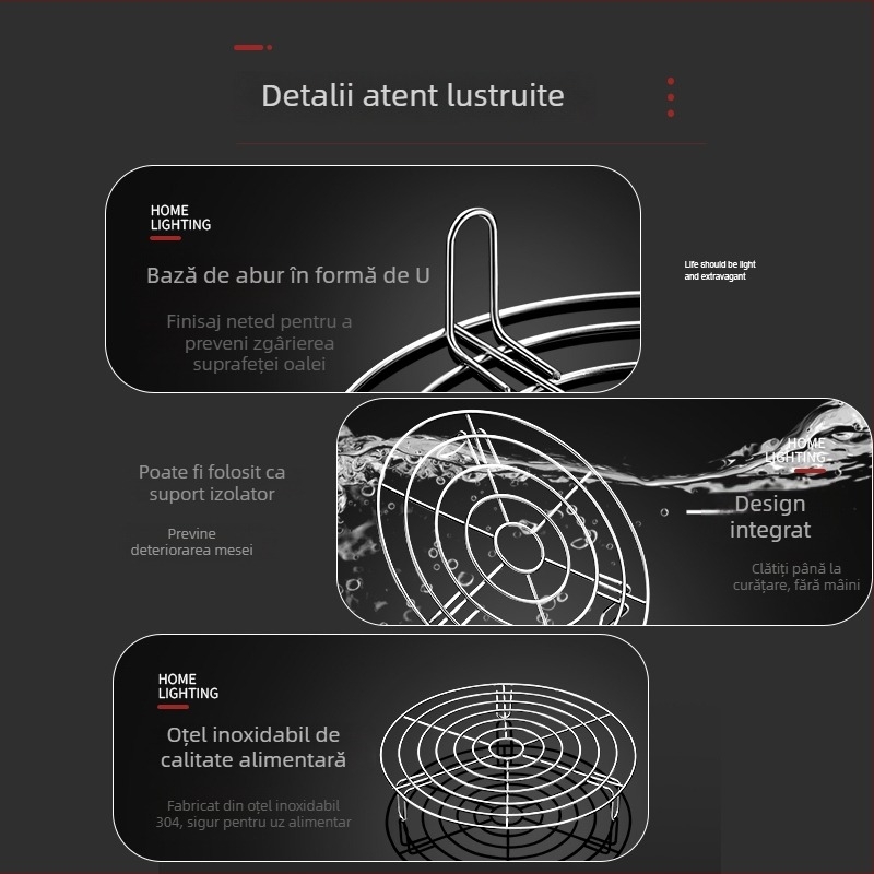 Raft de abur din oțel inoxidabil 304 pentru legume și dispozitiv de aburi intern pentru oală electrică de orez