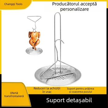 Kit detașabil pentru grătar: suport pentru curcan cu cârlige verticale pentru păsări