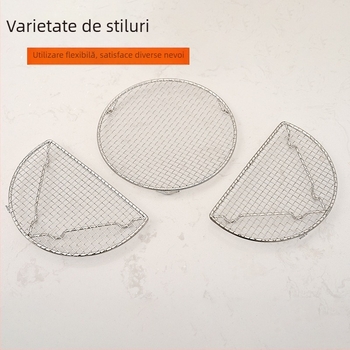 Grătar circular din oțel inoxidabil, cu picioare, pentru grătar cu cărbune, accesoriu pentru ceai