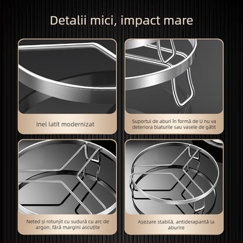 Raft de aburi din oțel inoxidabil pentru uz casnic – raft universal pentru abur pentru chifle, tigăi și oală sub presiune