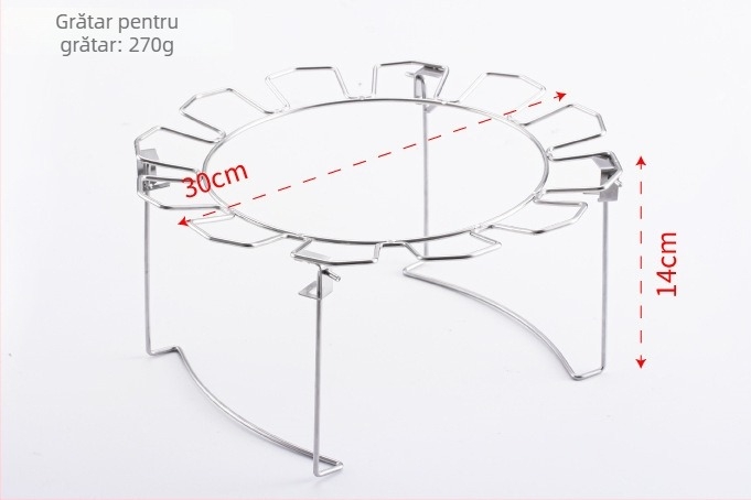 Tavă rotundă din oțel inoxidabil pentru pui, suport pentru pulpe de pui și accesorii pentru grătar BBQ
