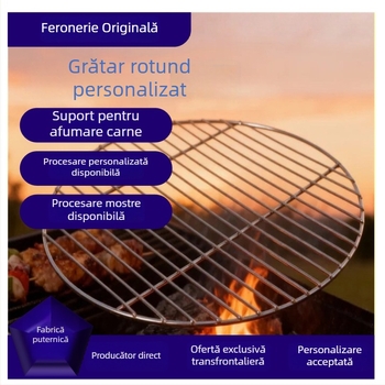Plasă circulară de grătar din oțel inoxidabil, personalizată, pentru exterior, stil coreean, îngroșată și întărită.