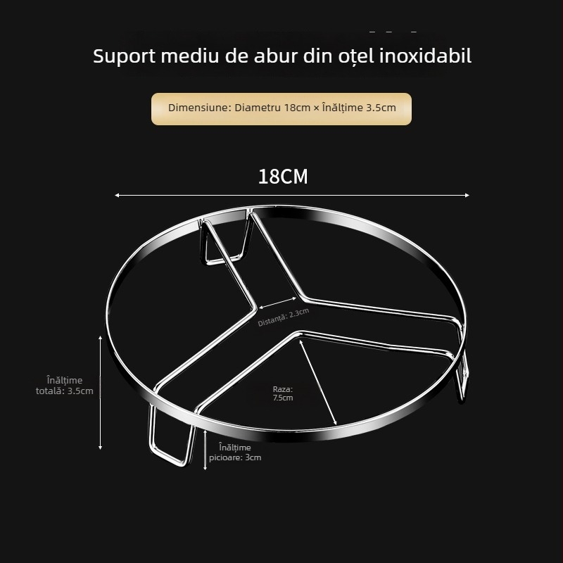Raft de aburi din oțel inoxidabil pentru wok, oală de orez și oală sub presiune — coș mic de aburi înalt