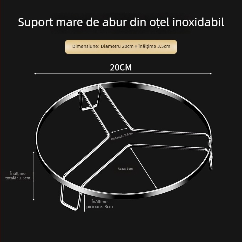 Raft de aburi din oțel inoxidabil pentru wok, oală de orez și oală sub presiune — coș mic de aburi înalt