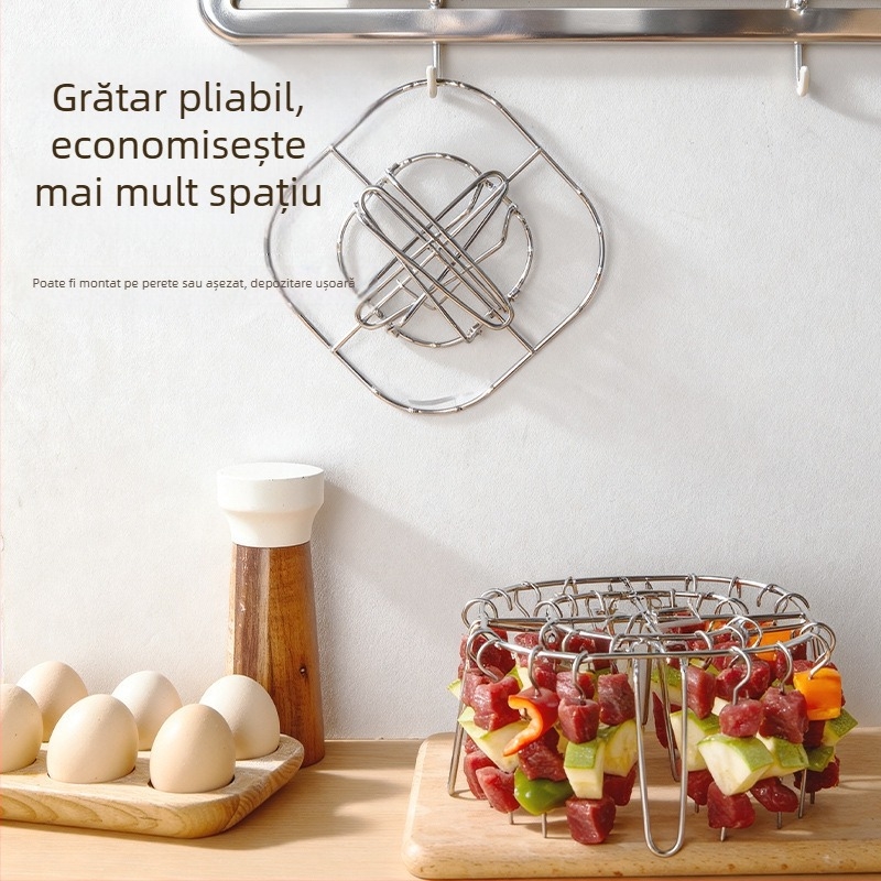 Grătar vertical pentru friteuză cu aer, cu frigărui din oțel inoxidabil 304