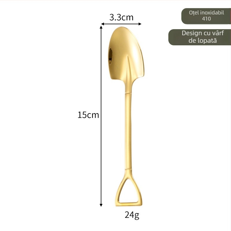 Lingură din oțel inoxidabil 304 pentru pepene și înghețată – lingură de desert multifuncțională