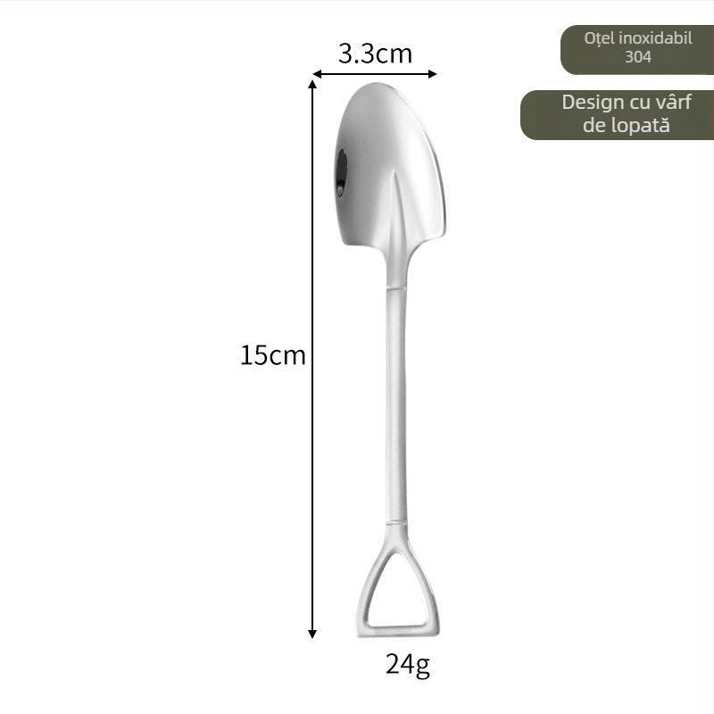 Lingură din oțel inoxidabil 304 pentru pepene și înghețată – lingură de desert multifuncțională