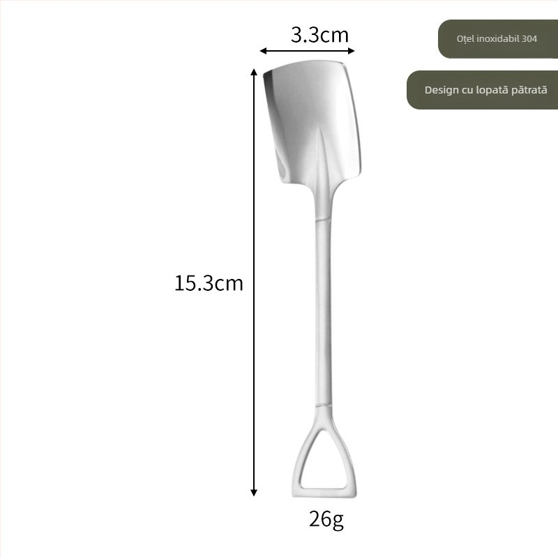 Lingură din oțel inoxidabil 304 pentru pepene și înghețată – lingură de desert multifuncțională