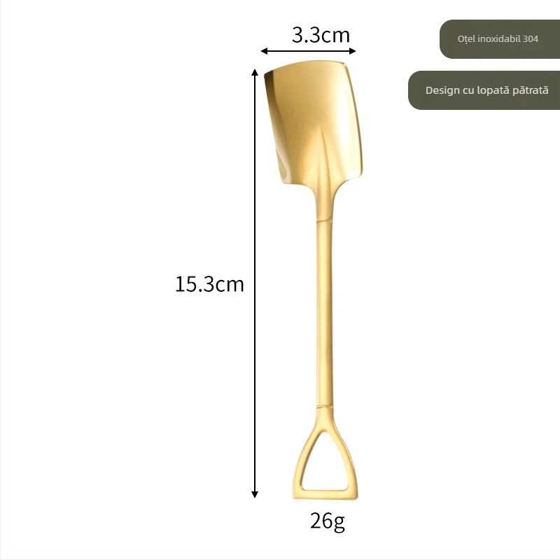 Lingură din oțel inoxidabil 304 pentru pepene și înghețată – lingură de desert multifuncțională