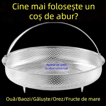 Raft pentru abur din oțel inoxidabil 316, coș rotund pentru abur și platou, pentru uz casnic, coș de scurgere pentru gătit orez lipicios