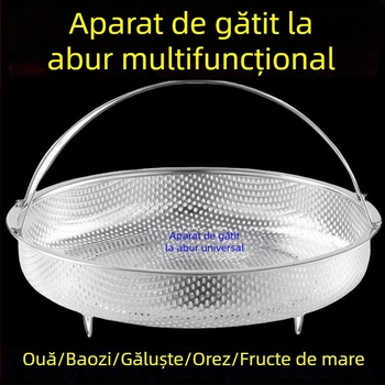 Raft pentru abur din oțel inoxidabil 316, coș rotund pentru abur și platou, pentru uz casnic, coș de scurgere pentru gătit orez lipicios