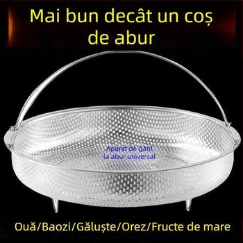 Raft pentru abur din oțel inoxidabil 316, coș rotund pentru abur și platou, pentru uz casnic, coș de scurgere pentru gătit orez lipicios