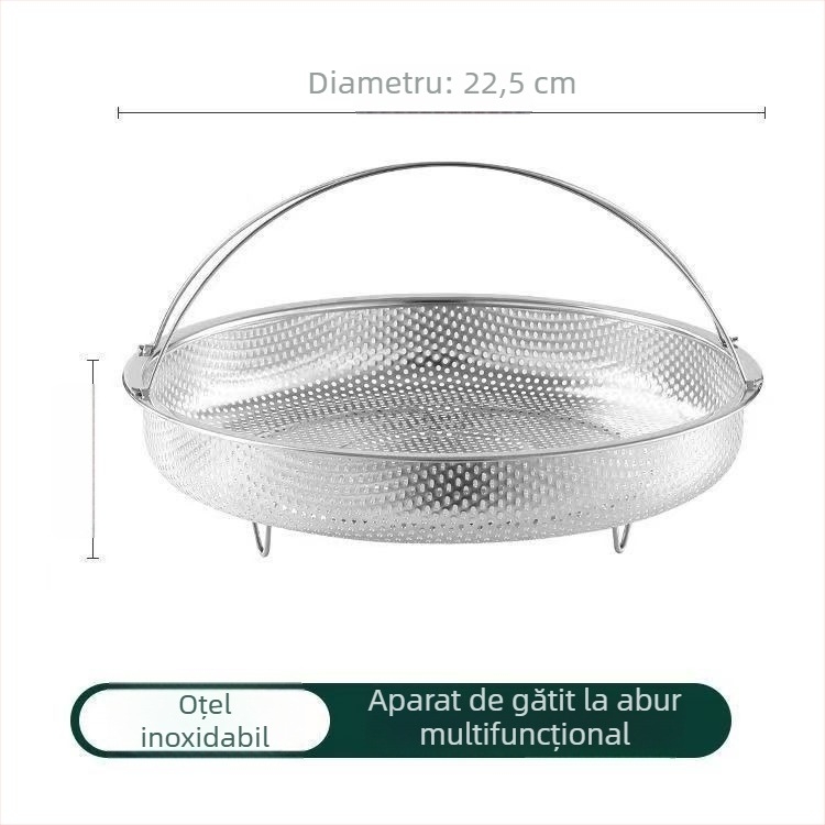 Raft pentru abur din oțel inoxidabil 316, coș rotund pentru abur și platou, pentru uz casnic, coș de scurgere pentru gătit orez lipicios