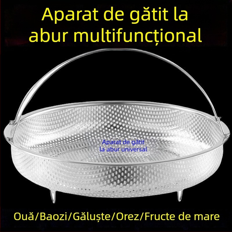 Raft pentru abur din oțel inoxidabil 316, coș rotund pentru abur și platou, pentru uz casnic, coș de scurgere pentru gătit orez lipicios