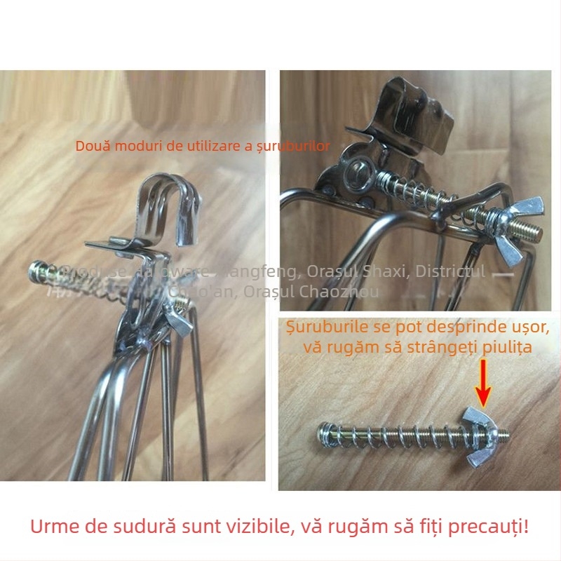 Clema pentru rață la grătar din oțel inoxidabil, extra-largă, cu șuruburi