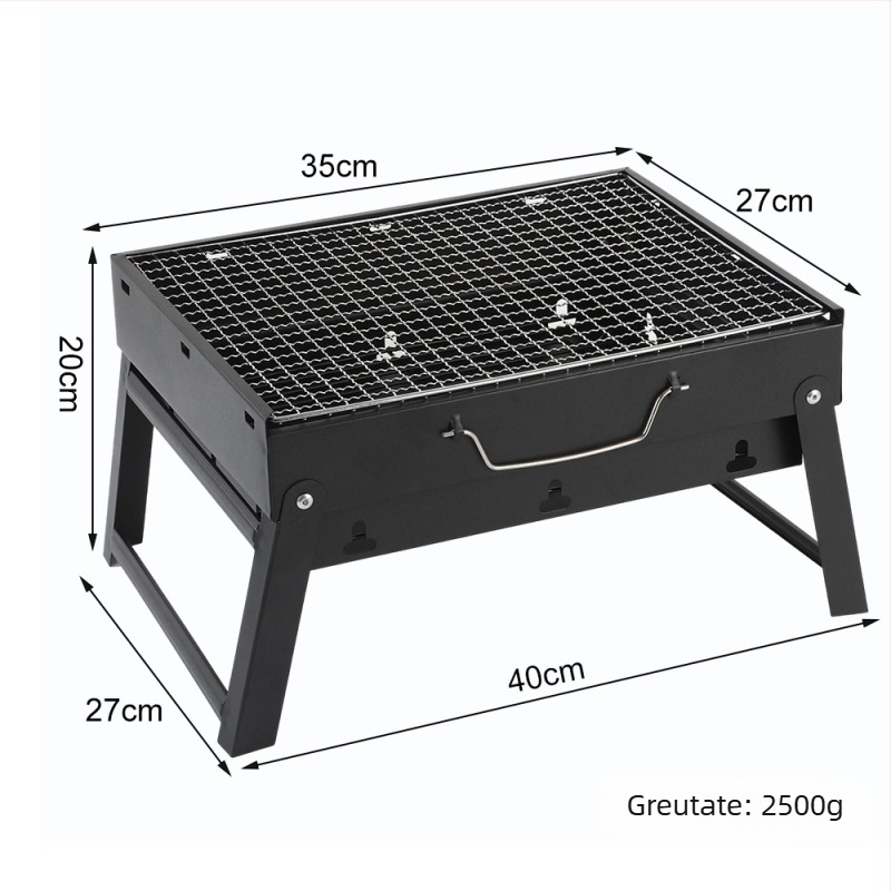 Grătar portabil din oțel inoxidabil, pliabil, pentru exterior, compact pentru uz casnic, 2,5 kg