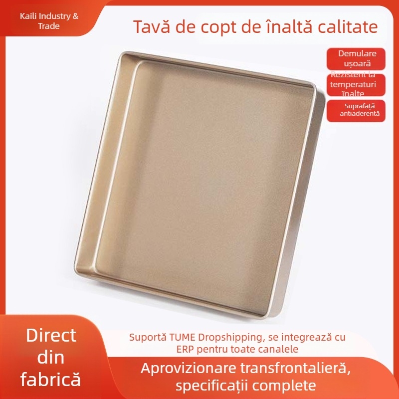 Tavă pătrată antiaderentă, 11 inci, formă pentru nugat, furseuri cu fulgi de zăpadă și prăjituri