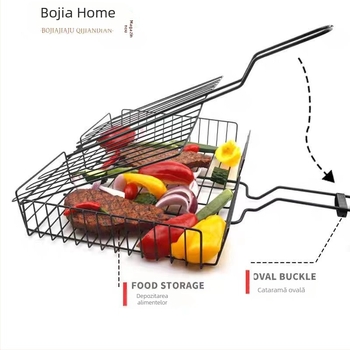 Oțel inoxidabil 304, antiaderent, plasă de grătar pentru pește și carne, clește de frigere, grilaj de grătar, unelte pentru grill outdoor