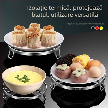 Raft universal pentru abur din oțel inoxidabil 304 pentru uz casnic, suport pentru abur, raft pentru legume la abur, placă de abur cu plasă