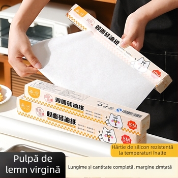Hârtie de copt cu strat de silicon uleios, antiaderentă pentru coacere și grătar, covoraș absorbant de ulei
