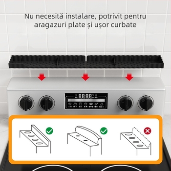 Pad silicon pentru plită și raft de condimente, organizator de bucătărie cu suport magnetic pentru cuptor