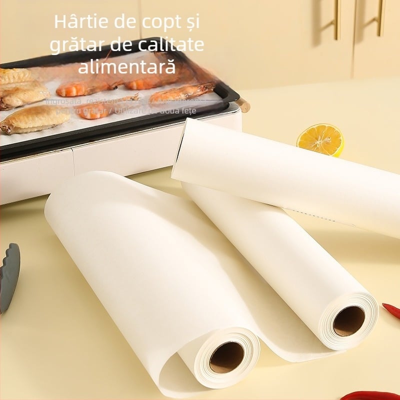 Hârtie de copt cu acoperire din silicon pentru tigăi, tăvi de copt și grătare, absorbție de ulei