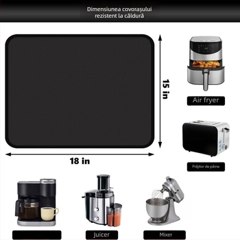 Plaçă din silicon rezistentă la temperaturi pentru bucătărie, protecție antiarși pentru air fryer, potrivită pentru bar și masă, ignifugă și rezistentă la temperaturi înalte