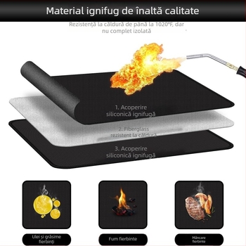 Plaçă din silicon rezistentă la temperaturi pentru bucătărie, protecție antiarși pentru air fryer, potrivită pentru bar și masă, ignifugă și rezistentă la temperaturi înalte