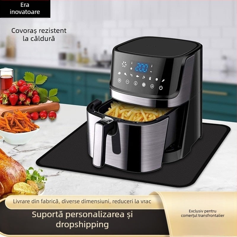 Plaçă din silicon rezistentă la temperaturi pentru bucătărie, protecție antiarși pentru air fryer, potrivită pentru bar și masă, ignifugă și rezistentă la temperaturi înalte