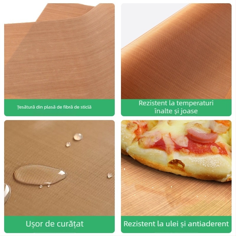 Suprafață de copt antiaderentă, rezistentă la temperaturi înalte, pentru cuptor – suprafață de copt din țesătură unsă pentru pâine și pizza