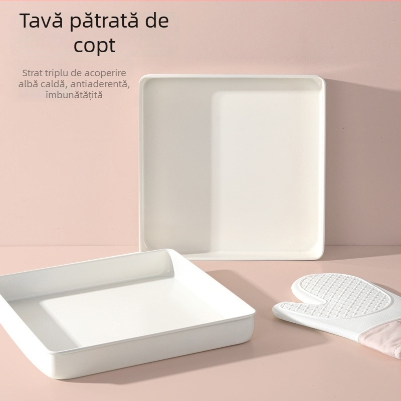 Tavă de copt pătrată 28x28 cm, antiaderentă pentru cuptor, instrument de patiserie pentru casă