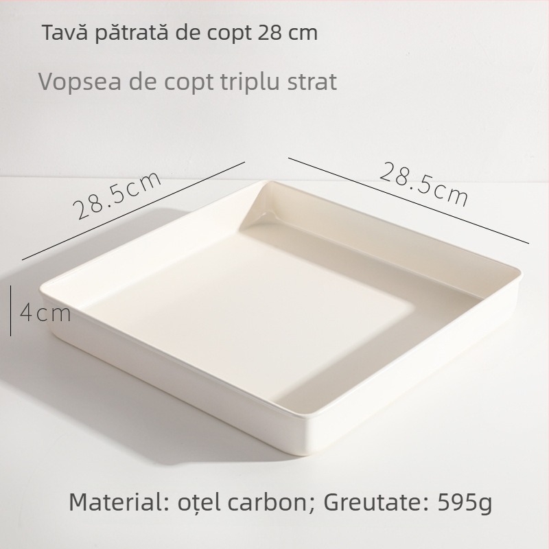 Tavă de copt pătrată 28x28 cm, antiaderentă pentru cuptor, instrument de patiserie pentru casă
