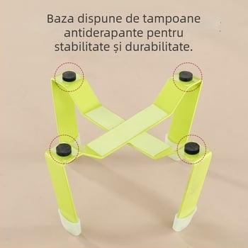 Vas pentru pisici din oțel inoxidabil, cu bază tripod și protecție pentru gât