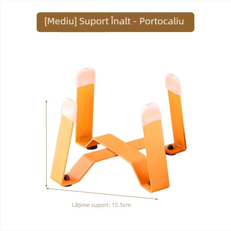 Vas pentru pisici din oțel inoxidabil, cu bază tripod și protecție pentru gât