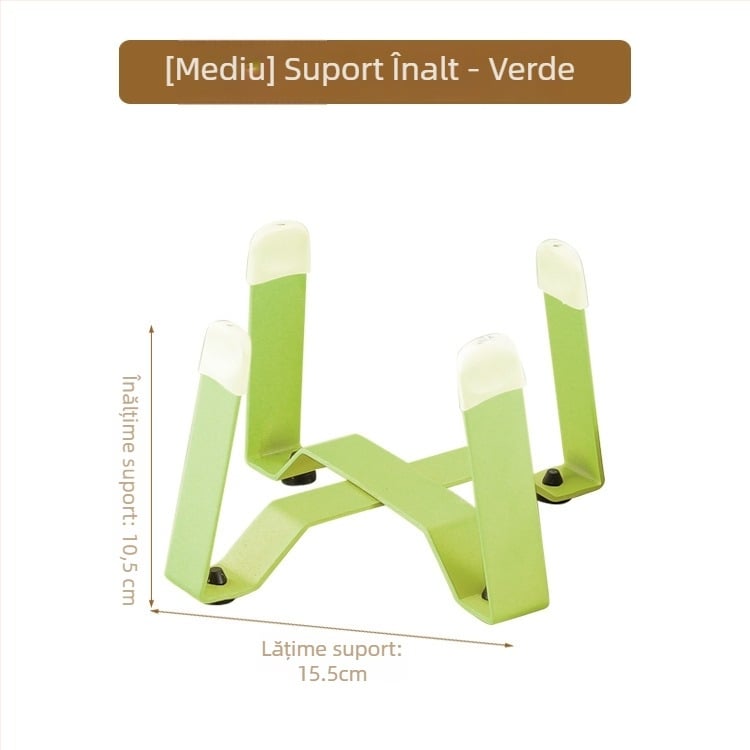 Vas pentru pisici din oțel inoxidabil, cu bază tripod și protecție pentru gât