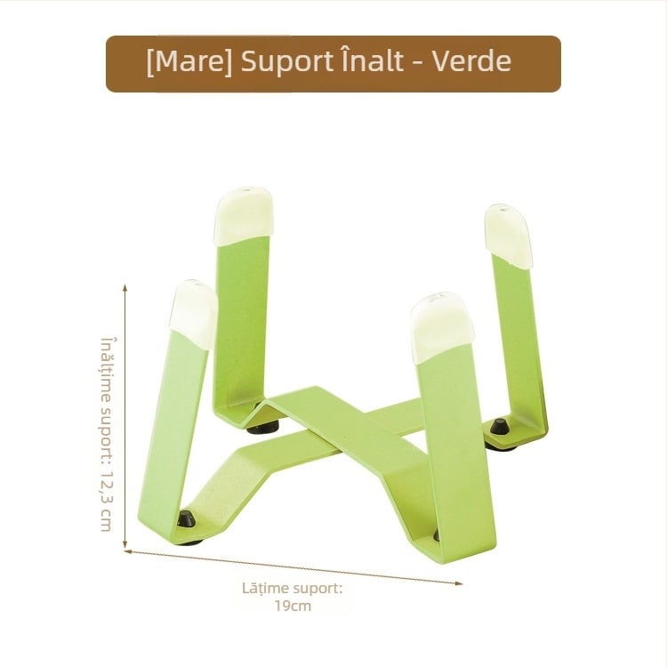Vas pentru pisici din oțel inoxidabil, cu bază tripod și protecție pentru gât