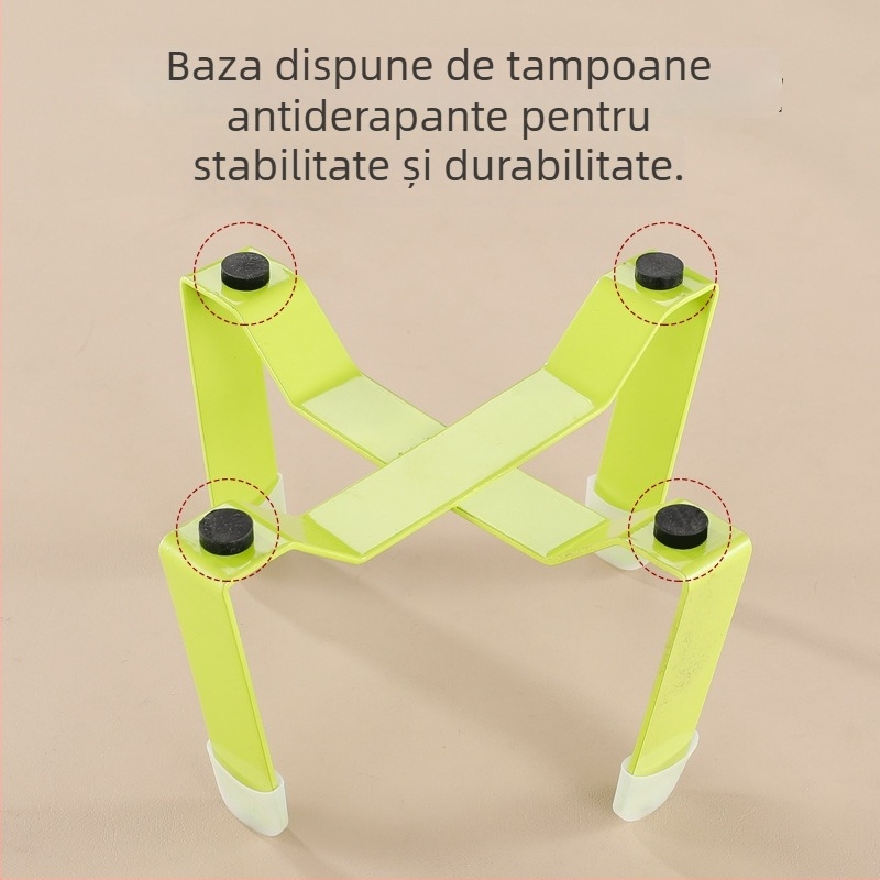 Vas pentru pisici din oțel inoxidabil, cu bază tripod și protecție pentru gât