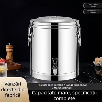 Recipient izolat din oțel inoxidabil, capacitate mare, pentru tarabe și cantine, potrivit pentru orez cu lapte și lapte de soia