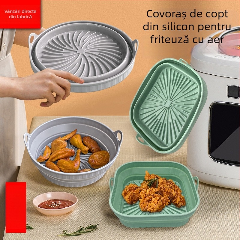 Covoraș din silicon pentru friteuza cu aer și tavă de copt – reutilizabil, rezistent la temperaturi înalte, cu formă neregulată