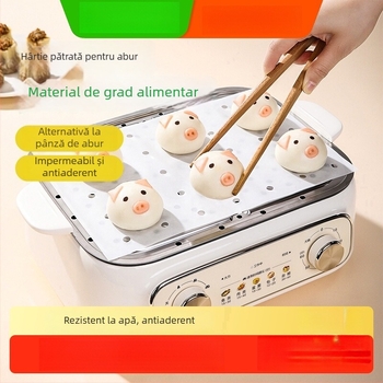 Hârtie de abur pentru uz casnic, linere dreptunghiulare alimentare, cu acoperire de silicon uleios, pentru chifle și pâine la abur