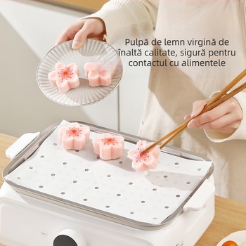 Hârtie de abur pentru uz casnic, linere dreptunghiulare alimentare, cu acoperire de silicon uleios, pentru chifle și pâine la abur