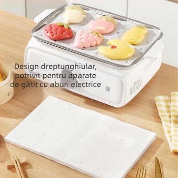 Hârtie de abur pentru uz casnic, linere dreptunghiulare alimentare, cu acoperire de silicon uleios, pentru chifle și pâine la abur