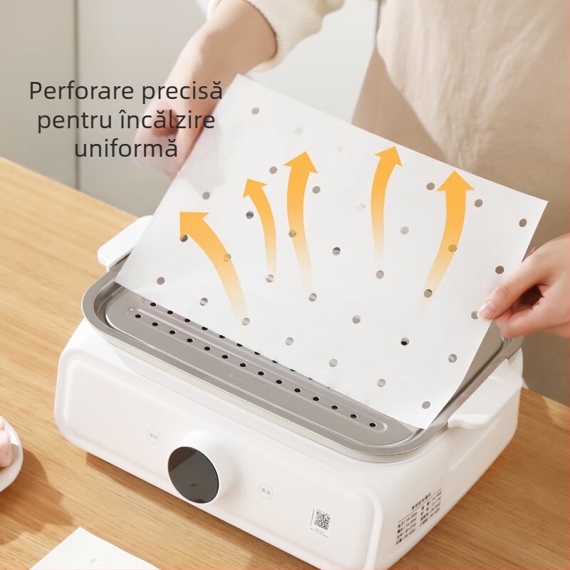 Hârtie de abur pentru uz casnic, linere dreptunghiulare alimentare, cu acoperire de silicon uleios, pentru chifle și pâine la abur